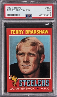 1971 Topps #156 Terry Bradshaw Rookie Card - PSA NM 7